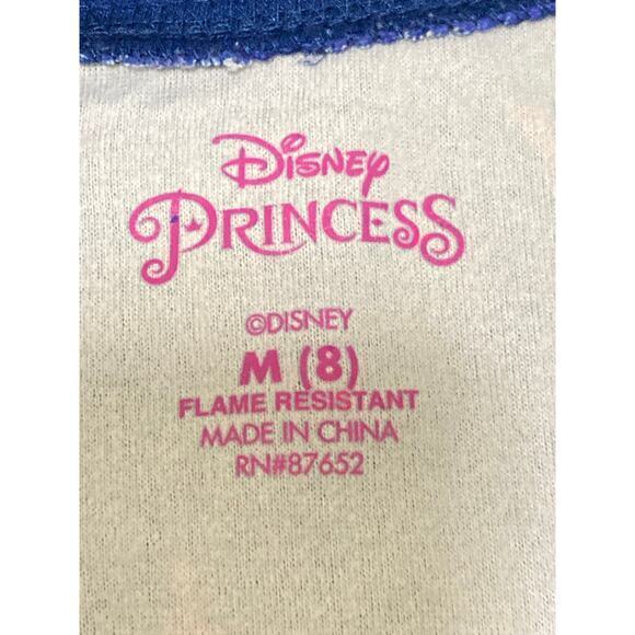 Disney Princess Girls Pajama Set Size M‎ Blue Multicolored Print - Picture 2 of 7